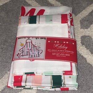 Holiday Collection Merry Stripe Adult and Kids Apron Set